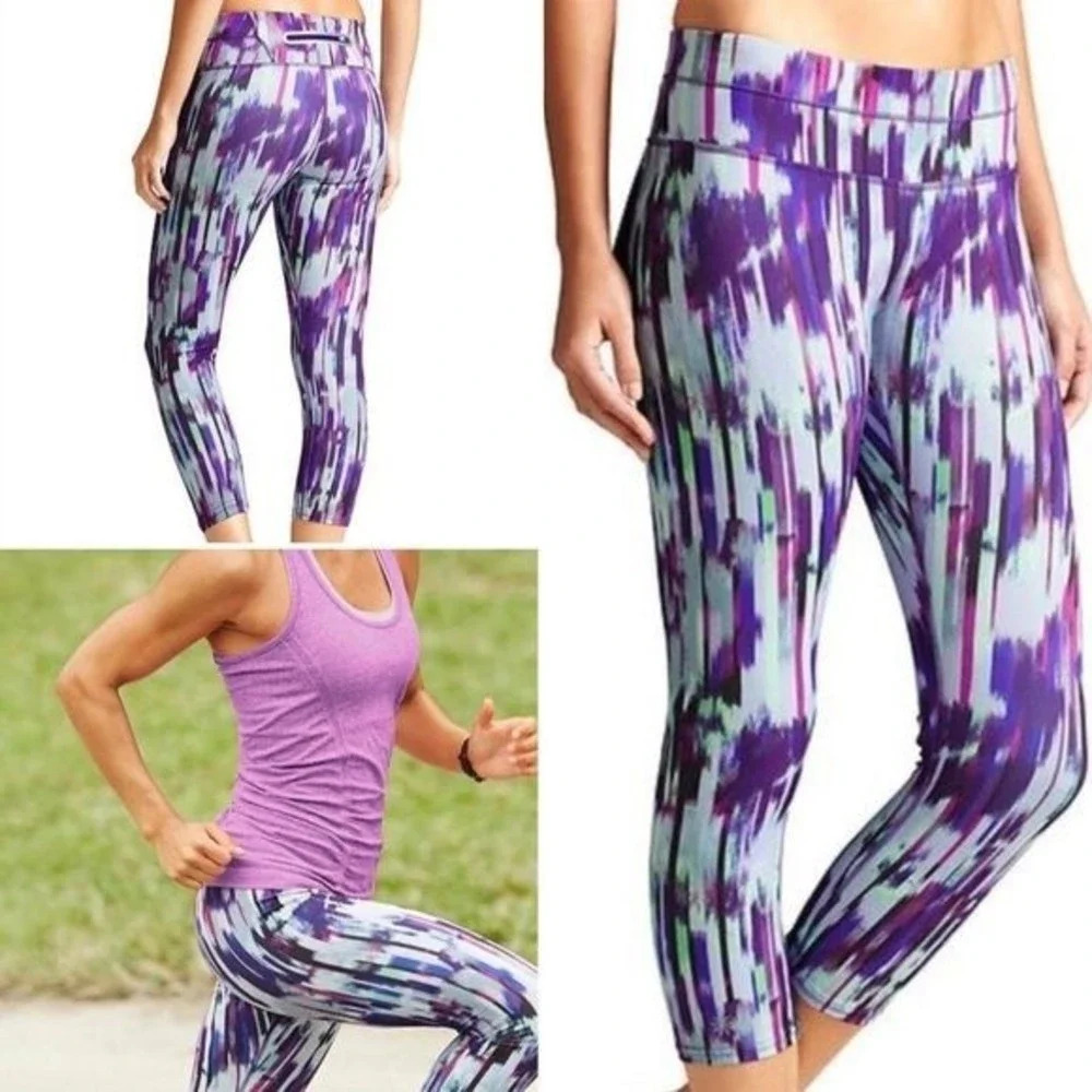 Athleta Hail Storm Sonar Capri Leggings Cropped Small